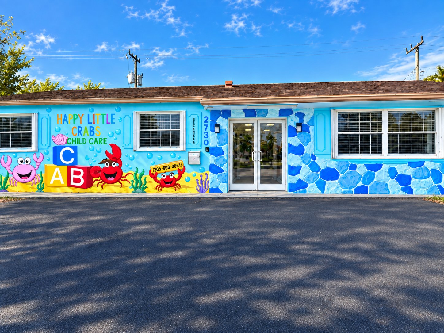 Main entrance of Happy Little Crabs Child Care in Miami